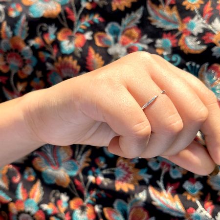 925 Sterling Silver Adjustable Studded Band Ring